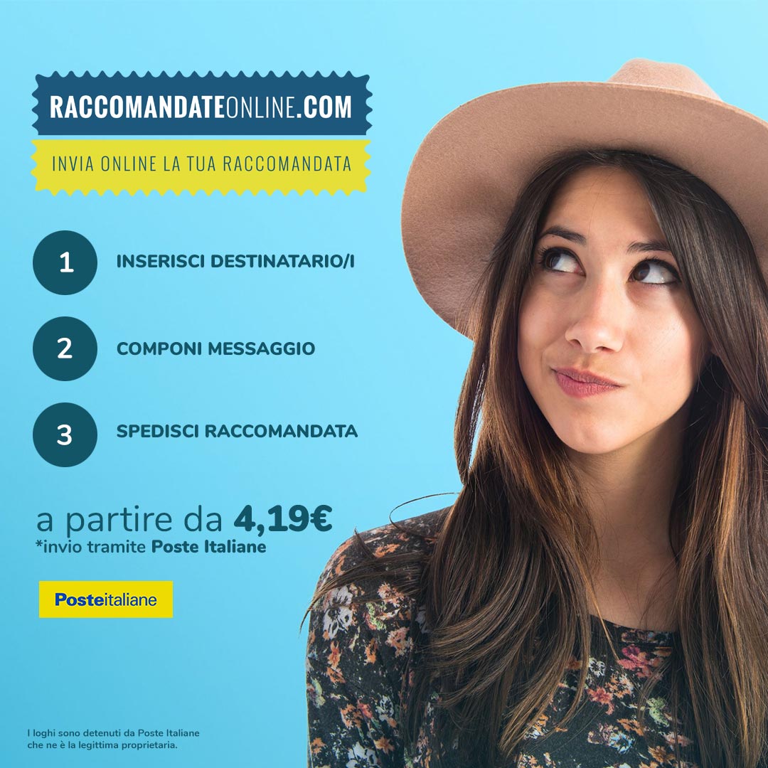 Raccomandata Online Invia in Pochi secondi, image size:1080x1080